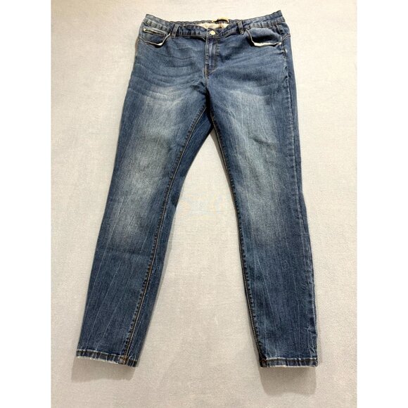 Denim & Co Women's Vintage 1969 Skinny Jeans Mid Rise Blue Size 16 - Picture 1 of 11